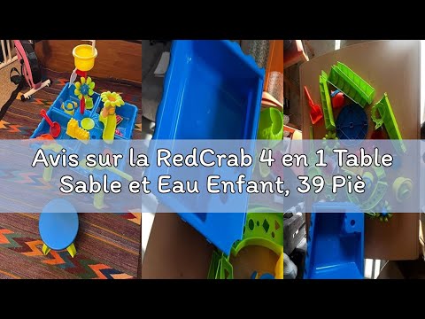 Avis sur la RedCrab 4 en 1 Table Sable et Eau Enfant, 39 Pièces Jouet Table Eau Sable avec Chaise, J