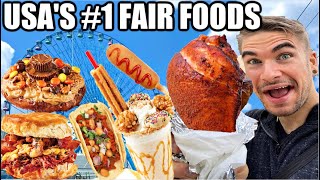 Eating ALL of USA's TOP INSANE FAIR FOODS! America's BEST Food \& Most DANGEROUS Foods!