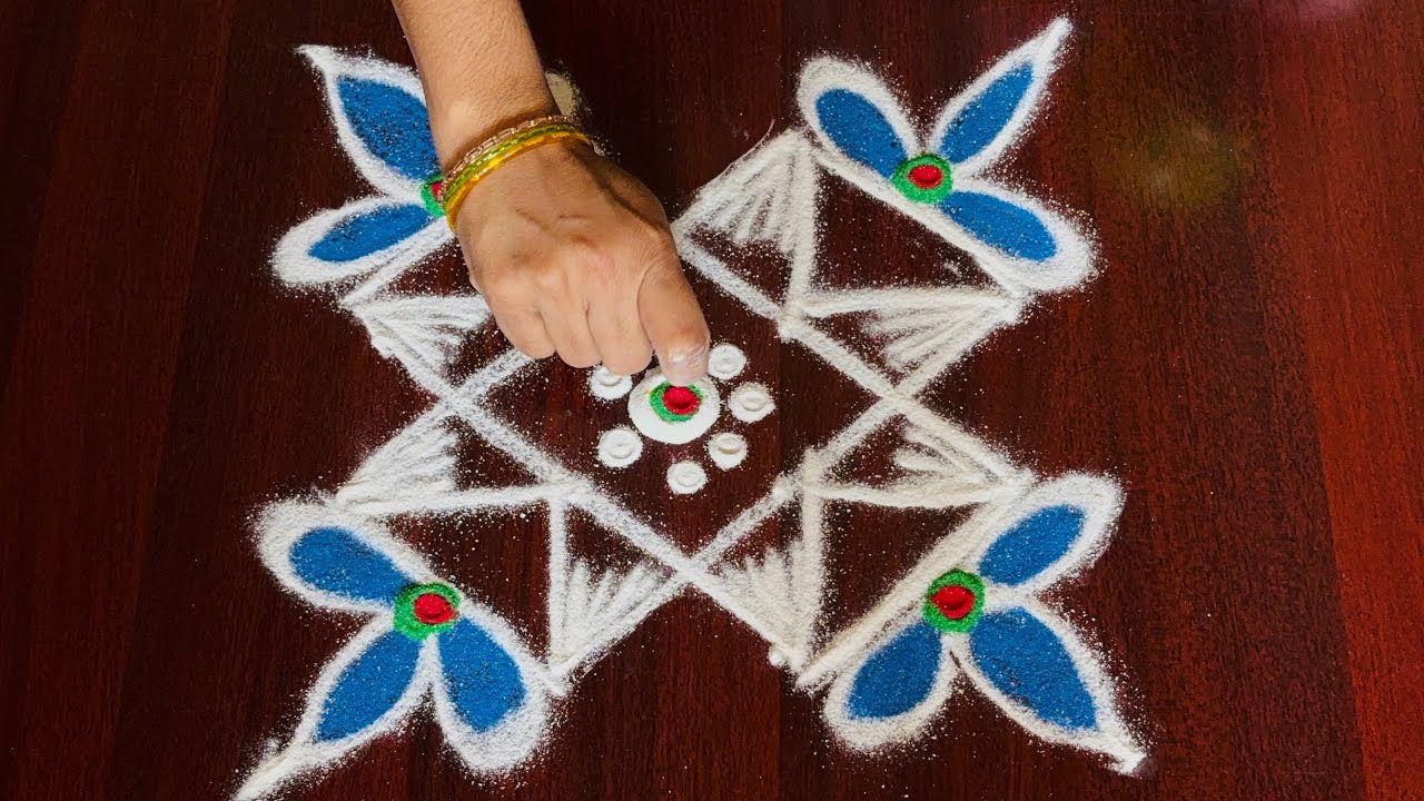 Simple Dot Kolam Step by Step 🌸 Easy Rangoli for Beginners 🌸 Easy Rangoli Kolam