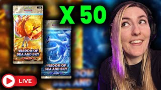Opening 50 Packs of Wisdom of Sea and Sky in Pokémon TCG Pocket