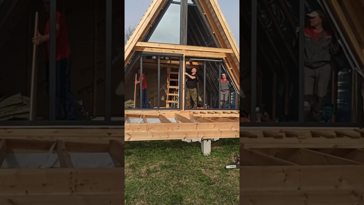 🏡A-Frame 🏡Установка окон