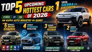 😱Top 5 Upcoming Hottest Cars of 2026 in India | Tata Sierra EV, New Brezza, Nissan Terrano & More!
