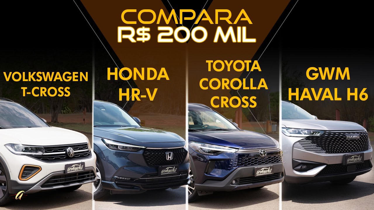 COMPARATIVO: HAVAL H6 ONE x COROLLA CROSS x HR-V x T-CROSS! Qual SUV de R$ 200 mil leva a melhor?