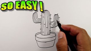 How to draw a cactus easy | Simple Drawing