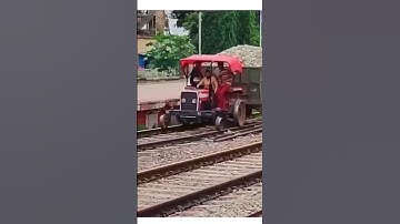 Tractor Runs On#Railway Track#shorts#amazing