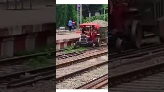 Tractor Runs On#Railway Track#shorts#amazing