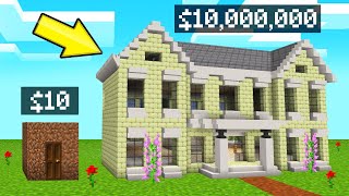 MINECRAFT $10 vs. $10,000,000 MANSION TOUR! (House Build Challenge)