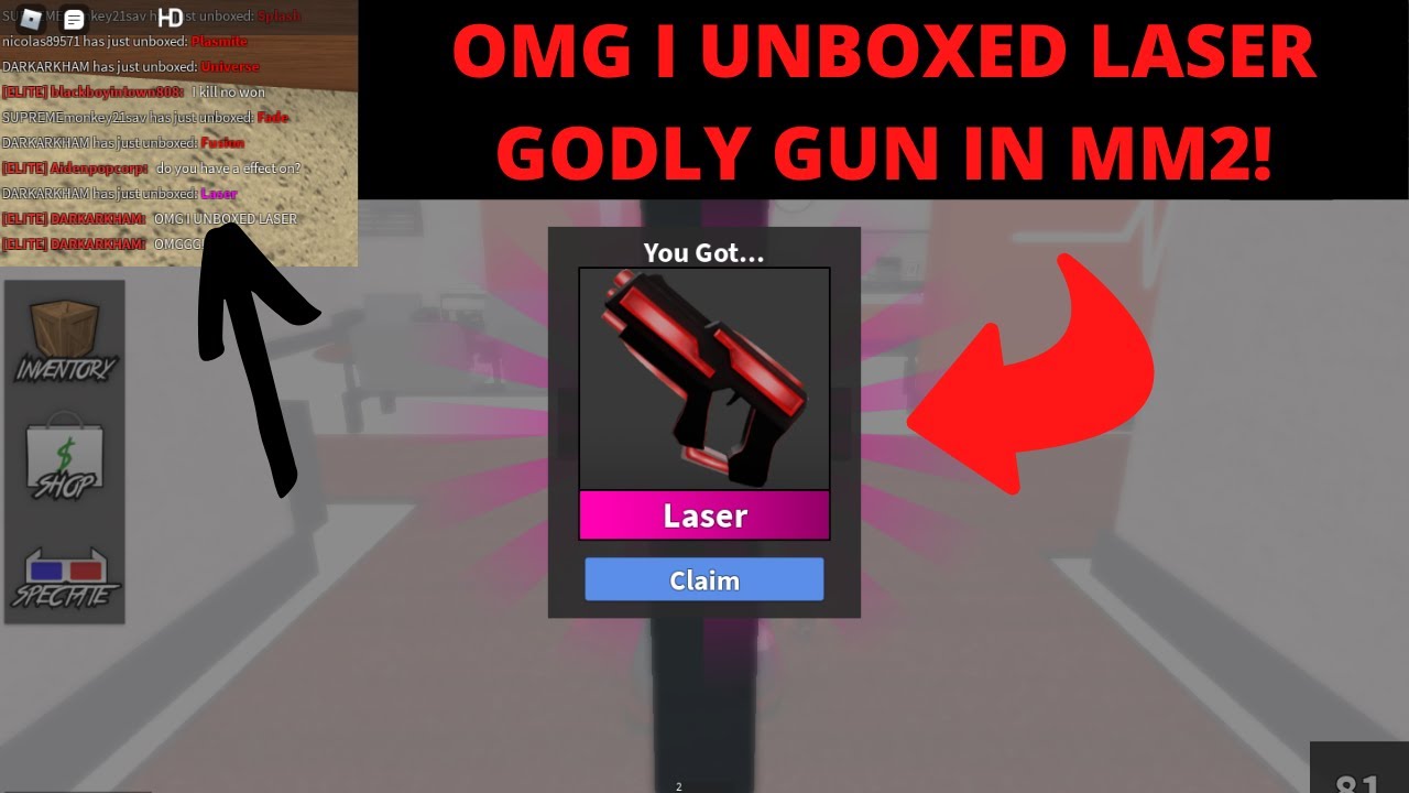 OMG! GODLY LASER GUN UNBOXING!! (Roblox Murder Mystery 2) 