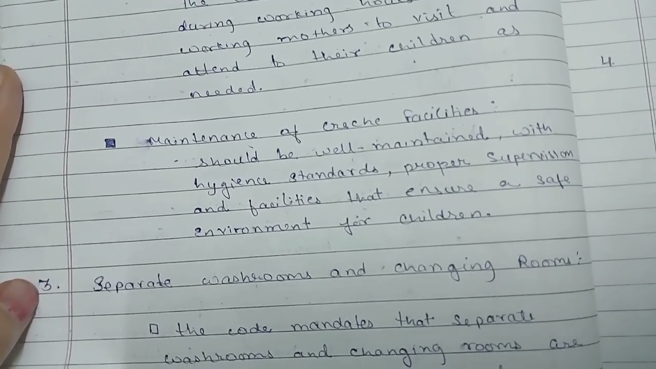 Notes on Special provision relating to employment of women under OSHWC