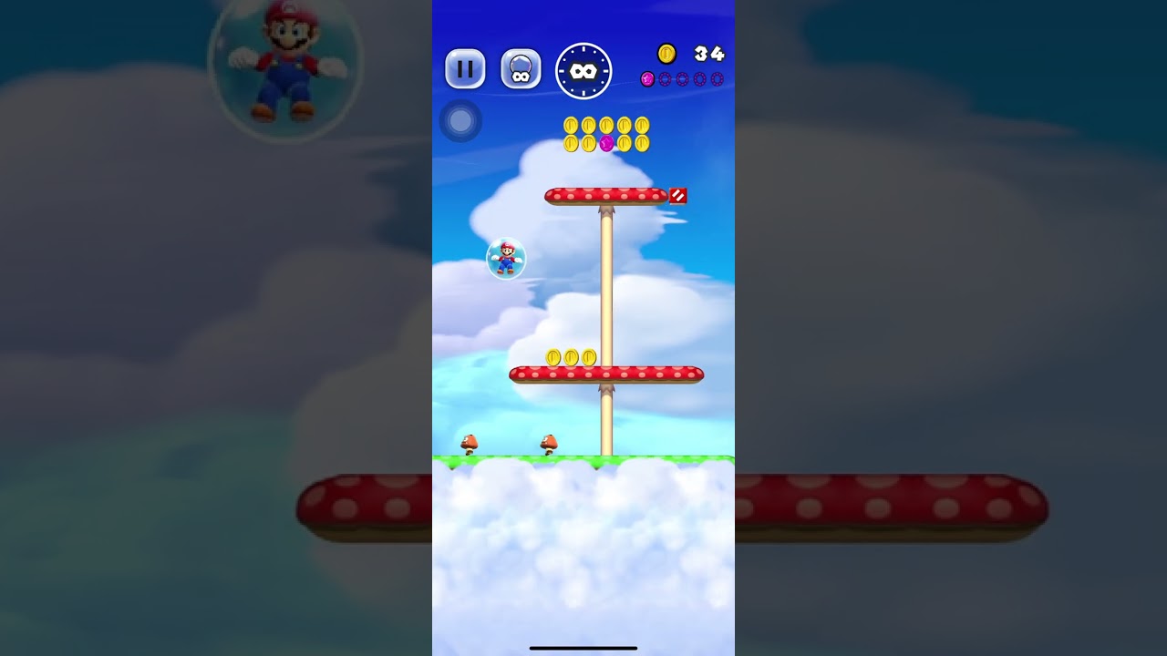 Super Mario run play through with no star coins 
