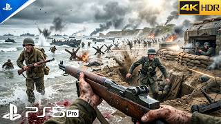 Call of Duty WWII (PS5) Normandy Invasion – Intense Frontline Combat 4K 60FPS