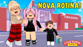 ROTINA DO 1º  DIA NA ESCOLA NOVA! Family Roleplay Livetopia | ROBLOX