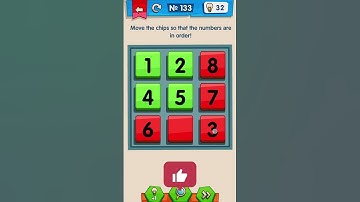 IQ Boost Level 133 – Move chips so that numbers are in order #iqboost #mobilegame #games #puzzlegame