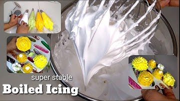 Boiled icing recipe and tutorial | Super stable Italian Meringue icing | Beginners easy tutorial