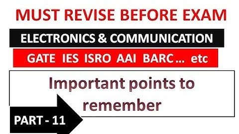 Important points and formula for GATE IES ISRO BARC PSU-PART 11