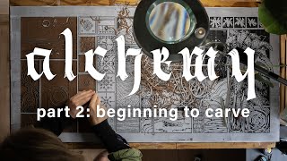 ALCHEMY linocut process | part 2: carving