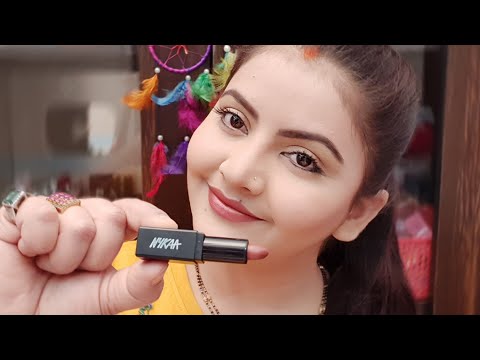 Nykaa so matte mini lipstick shade 20m caramel Margareta lip swatch |mini lipstick | RARA |