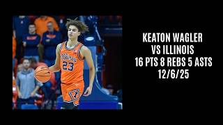 Keaton Wagler vs Illinois (16 PTS 8 REBS 5 ASTS) 12/6/25