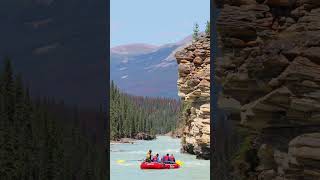 Red Rock Walls on the Athabasca Canyon Run Whitewater Rafting in Jasper National Park