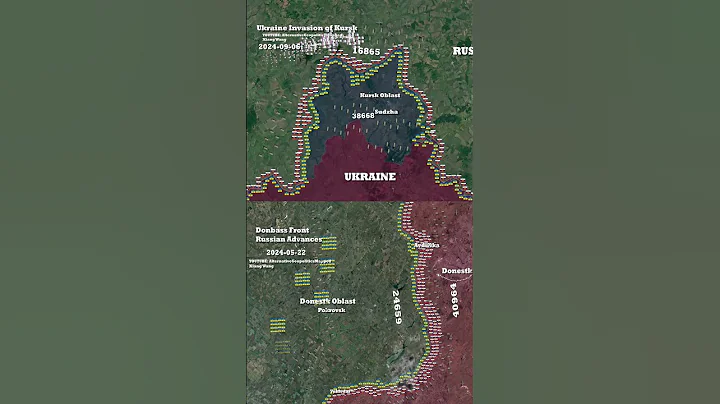 Ukraine Invasion of Kursk/Курск and Russian Advance on  Pokrovsk/ Покровск Animated Map