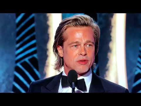 Jennifer Aniston gazes at Brad Pitt. Golden Globes