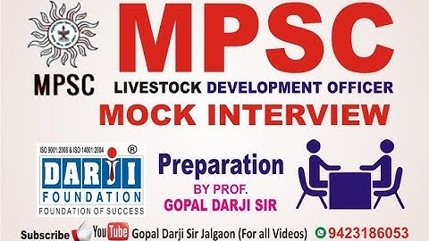 Dr.Chandrakant -MPSC-LDO Mock Interview preparation by  Prof..GOPAL DARJI JAL.