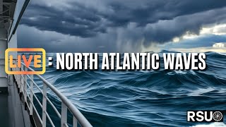 North Atlantic Ocean Waves &amp; Rain | Stormy Cargo Deck in the Open Sea
