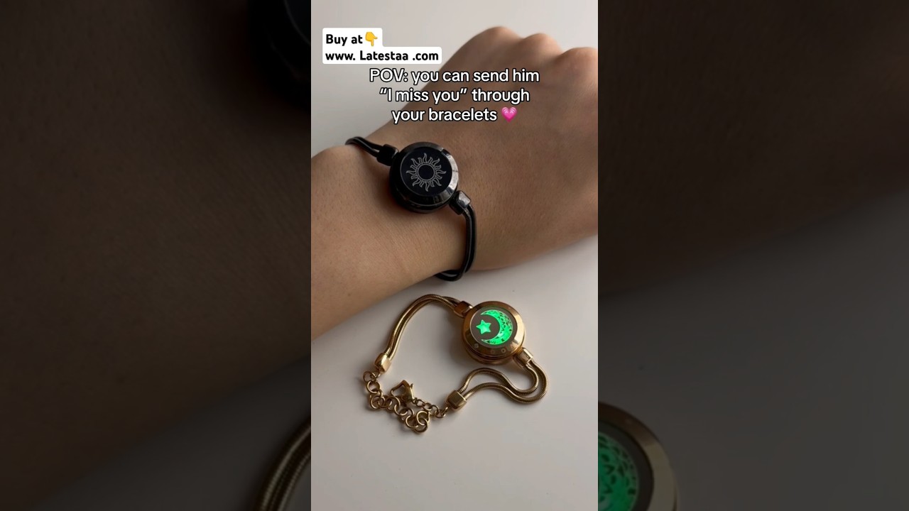 Sun moon Touch Light up Vibrate Bracelets for Couples, Long Distance Relationship Gifts.