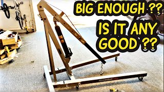 Harbor Freight 2 ton Engine Crane Hoist Cherry Picker - Will it REACH from the SIDE ??