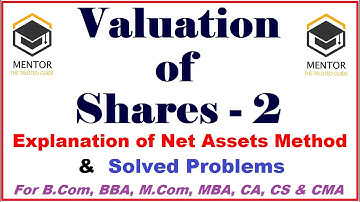 Valuation of Shares - 2 || Net Assets Method || Solved Problems on Intrinsic Value Method || B.Com