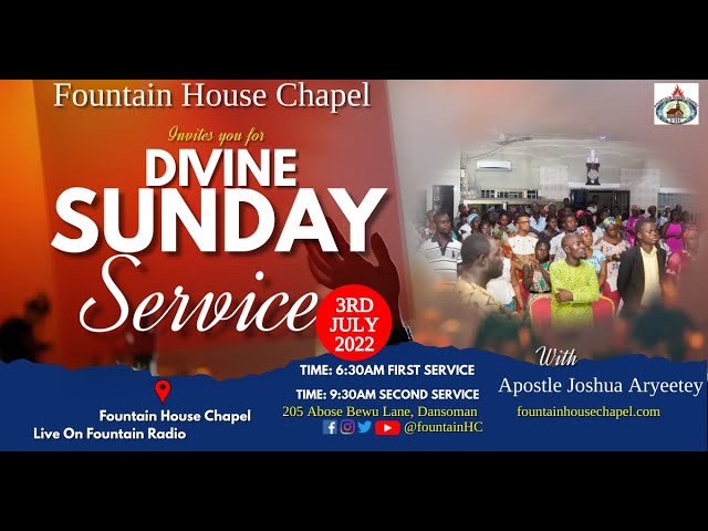 ⁣Sunday July 3rd,2022: Divine 1st Service with Apostle Joshua Aryeetey