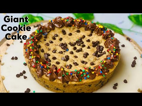 Giant Cookie Cake - Nutella Filled Cookie cake | Christmas Series - 2 | Flavourful Food