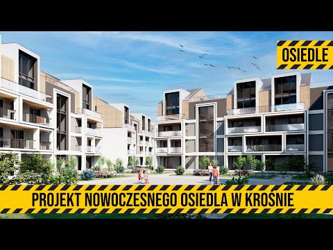 Nowoczesne Osiedle Wielorodzinne Projekt. Modern Residential Area Design. Multi-family Building.