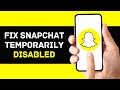 How To Fix Snapchat Temporarily Disabled 2024 | Recover Disabled Snapchat Account (EASY)