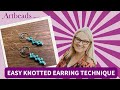 Easy Knotted Earring Technique  with Two-ring connectors and Matubo Beads