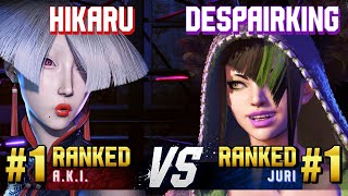 SF6 ▰ HIKARU (#1 Ranked A.K.I.) vs DESPAIRKING | LONGZHU (#1 Ranked Juri) ▰ High Level Gameplay