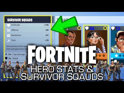 Fortnite - Hero Stats & Survivor Squads Explained (Job & Personality Match + Bonuses)