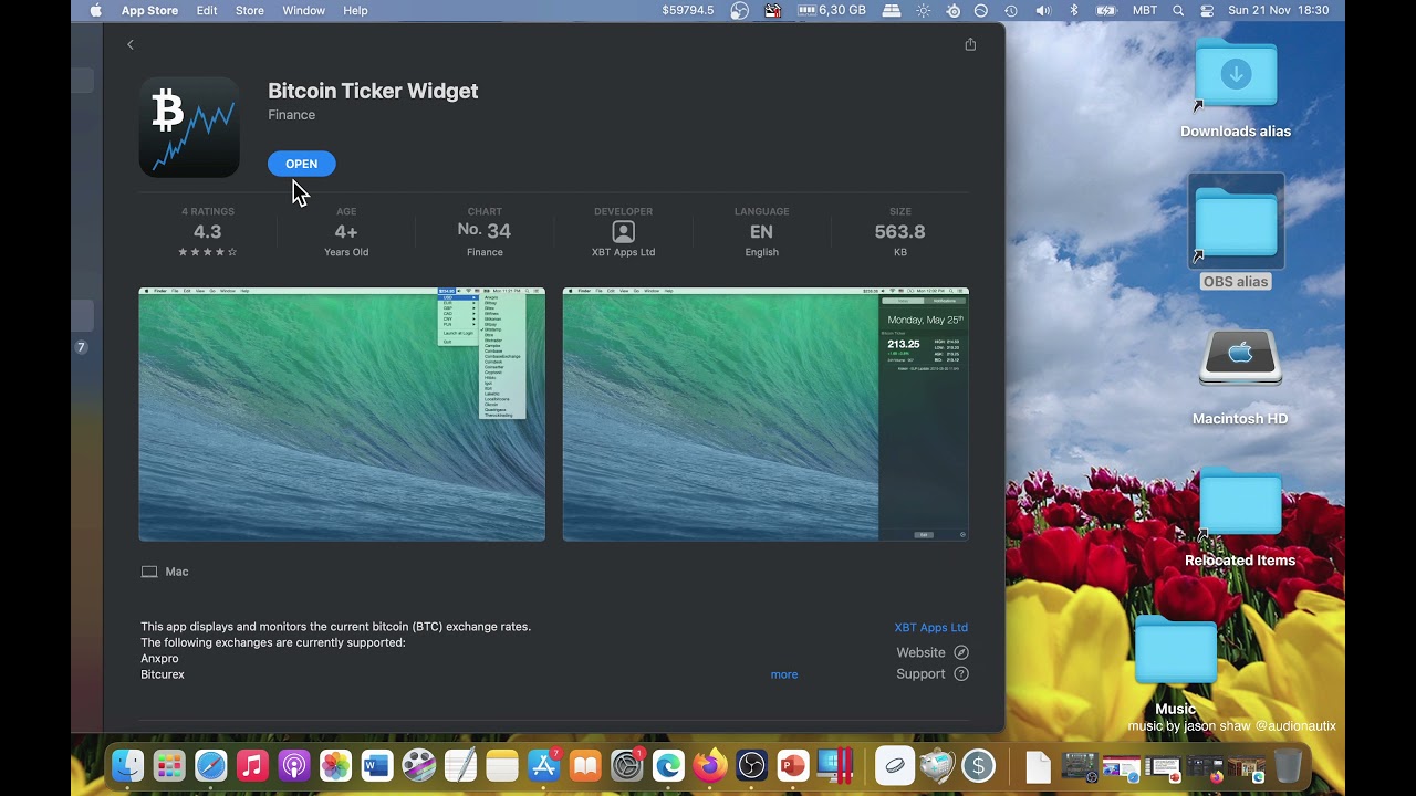 Bitcoin Ticker Widget App [MAC] Basic Overview - Mac App Store - YouTube