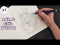 How to Draw Anime Girl | Easy Anime Drawing Tutorial for Beginners | Step by Step Cute Girl Drawing