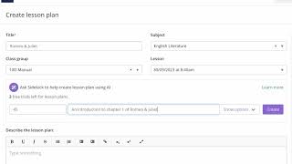 English Sidekick Bitesize | AI Lesson Planning with Satchel One