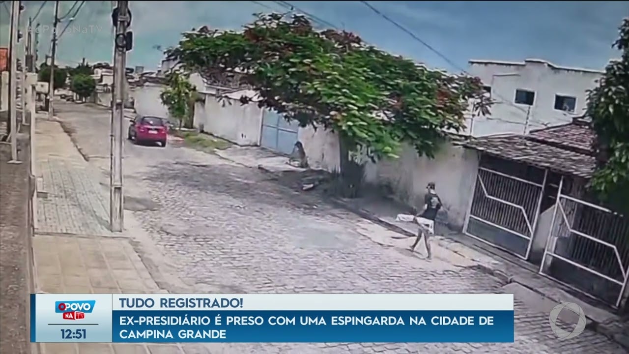 Ex-presidiário é preso com uma espingarda na cidade de Campina Grande - O Povo na TV