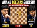 Anand Defeats Gukesh in a Brilliant Tactical Finish