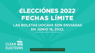 UOCAVA Voters - 2022 Primary Election Dates -  Spanish
