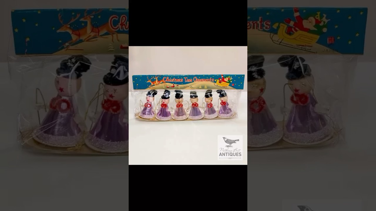 Vintage Christmas Angel Ornaments With Packaging, JAPAN Set of 6, ca. 1950s