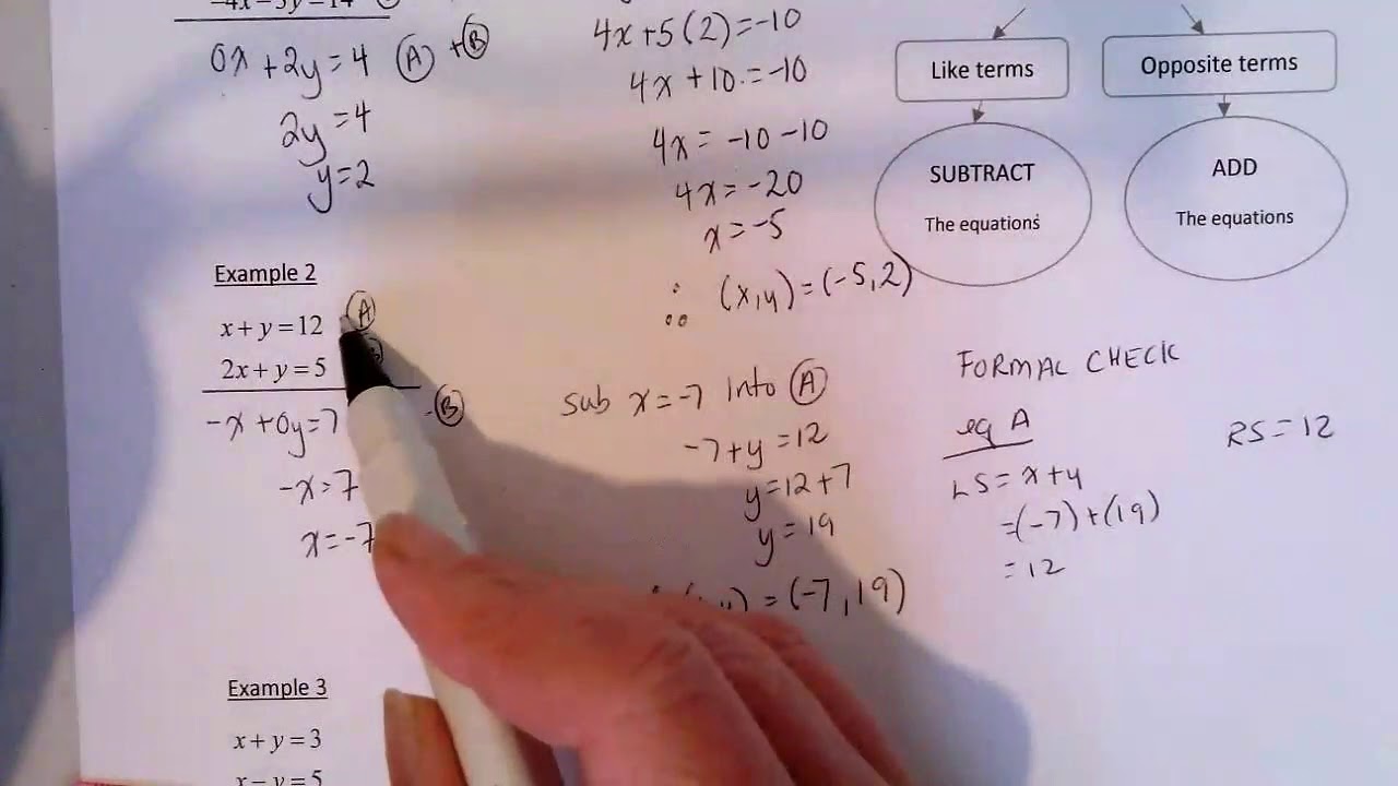 10 Applied Math- Solving Linear Systems using Elimination (mixed) - YouTube