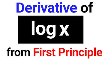 Derivative of log x from First Principle | Class 11 Maths | JP Sir