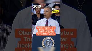 Obama responds to a Trump supporter heckling him in 2016