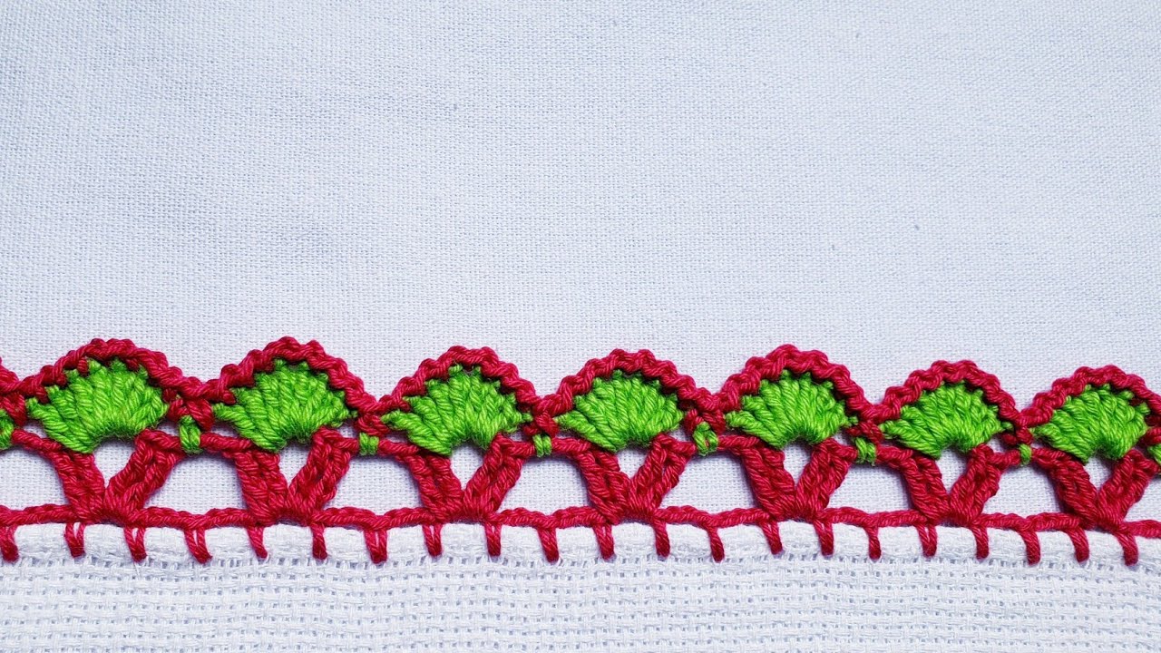 Barrado/bico para pano de prato #croche #crochet #barradinhodecroche 🌹 #650