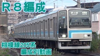 相模線 205系500番台 R8編成【編成別動画】