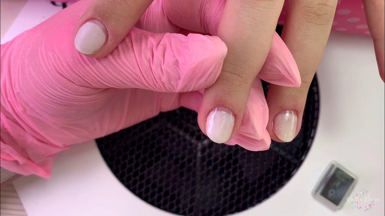 Выравнивание ногтевой пластины + покрытие базой + укрепление акриловой ...